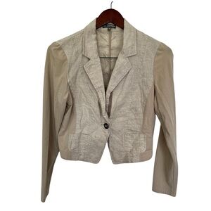 Eric Alexandre Linen Blazer Cream Beige Women’s Jacket EU 38